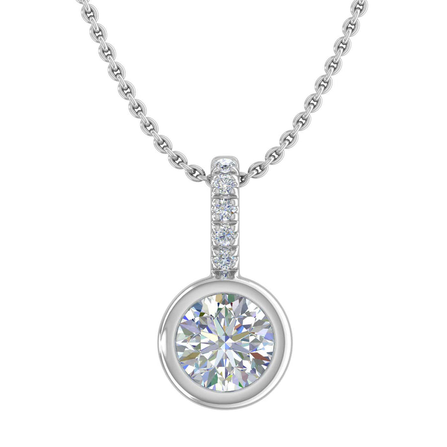 1/3 Carat Solitaire Diamond Pendant Necklace in Gold (Included Silver Chain)