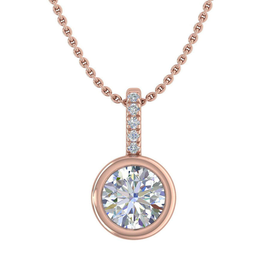 Amazon.com: The Diamond Deal VS1-VS2 Clarity .25CT(1/4 Cttw) Cttw Lab-Grown  Round Solitaire Diamond Pendant Necklace Womens Girls |14k Rose Gold with  18