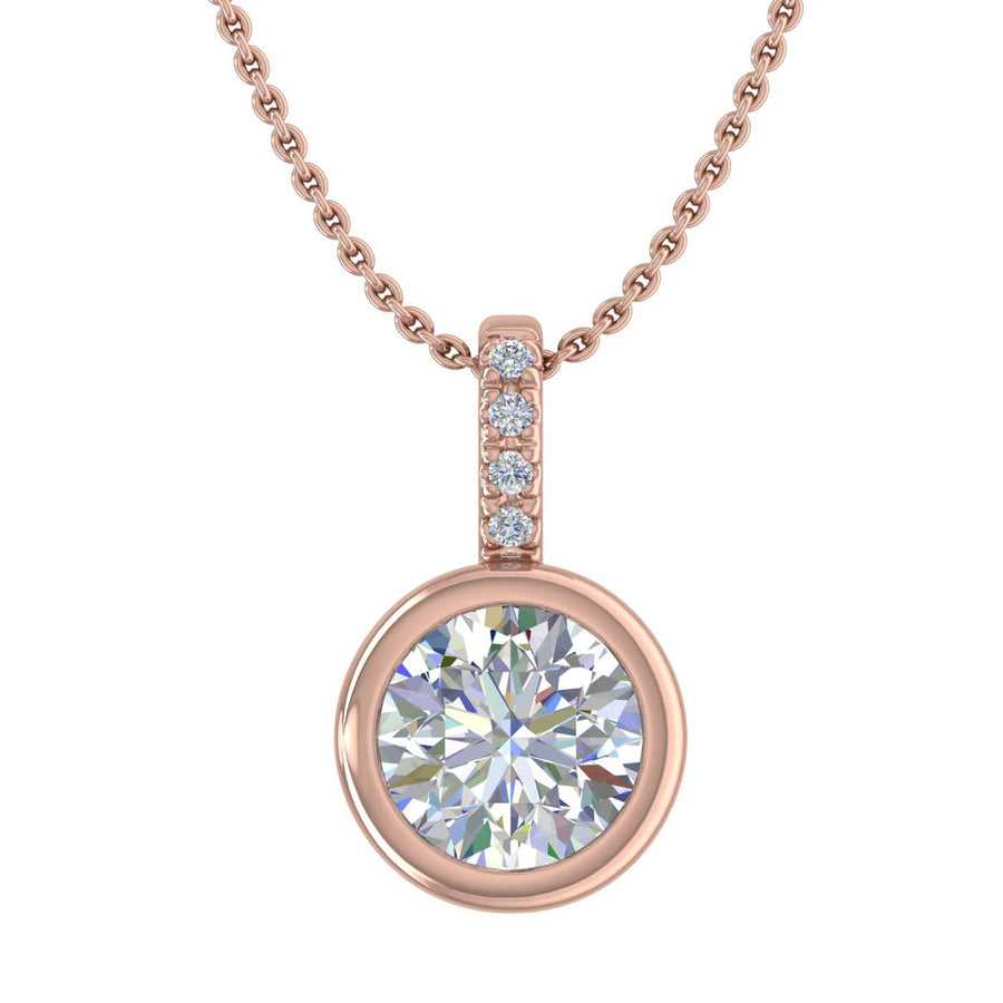 3/4 Carat Diamond Solitaire Pendant Necklace in Gold (Included Silver Chain) - IGI Certified