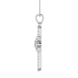1/2 Carat Diamond Cross Pendant Necklace in Gold (Silver Chain Included)
