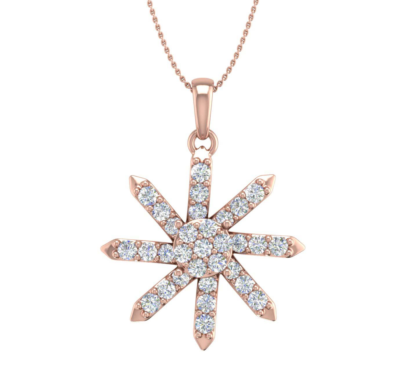 1/2 Carat Diamond Fashion Pendant Necklace in Rose Gold-PD-08185-SI1SI2-14KYX-IG-Thumbnail 1