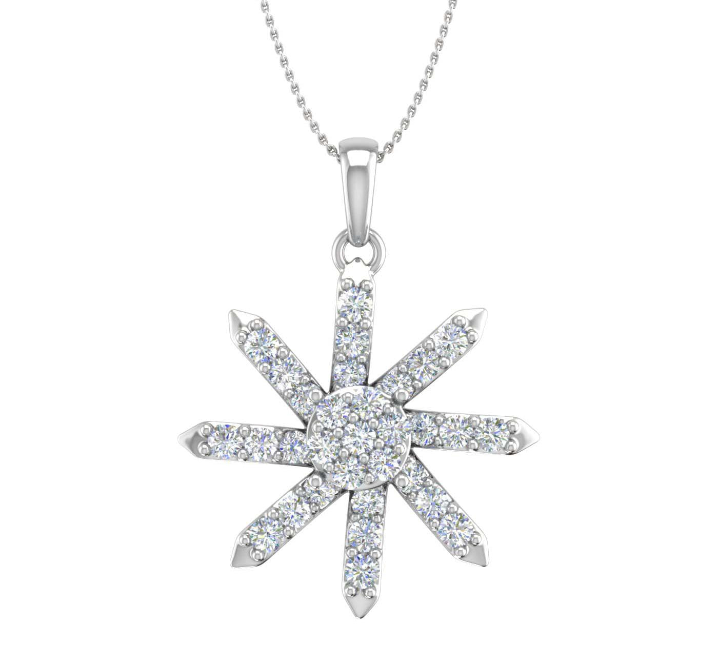 1/2 Carat Diamond Fashion Pendant Necklace in White Gold-PD-08185-SI1SI2-14KWX-Preview 1