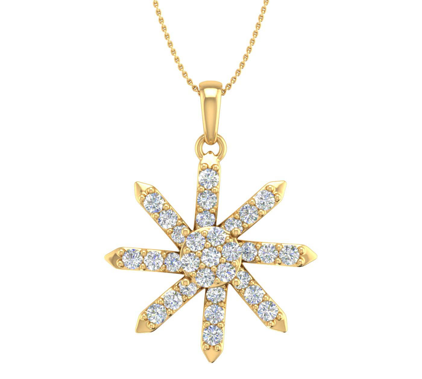 1/2 Carat Diamond Fashion Pendant Necklace in Gold-PD-08185-SI1SI2-14KWX-Thumbnail 3