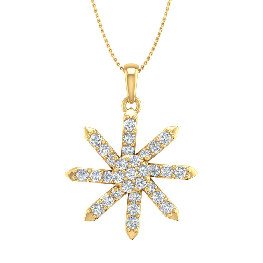1/2 Carat Diamond Fashion Pendant Necklace in Gold (Silver Chain Included)
