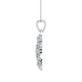 1/2 Carat Diamond Floral Pendant Necklace in Gold (Silver Chain Included)