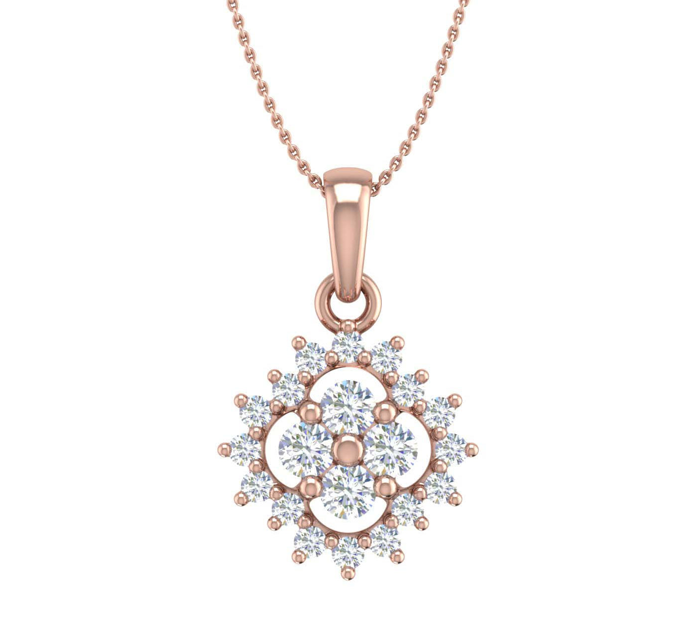 1/3 Carat Diamond Fashion Pendant Necklace in Gold (Silver Chain Included)