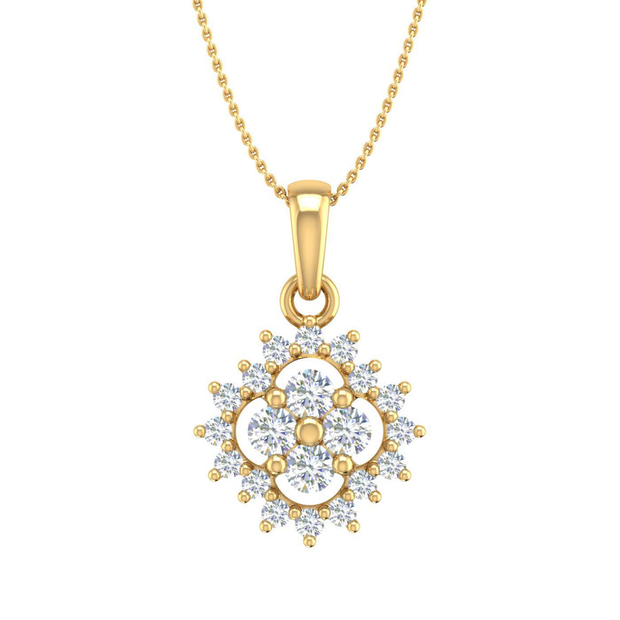 1/3 Carat Diamond Fashion Pendant Necklace in Gold (Silver Chain Included)