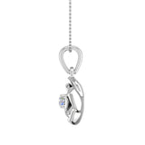 0.05 Carat Diamond Floral Rose Pendant Necklace in Gold (Silver Chain Included) - IGI Certified