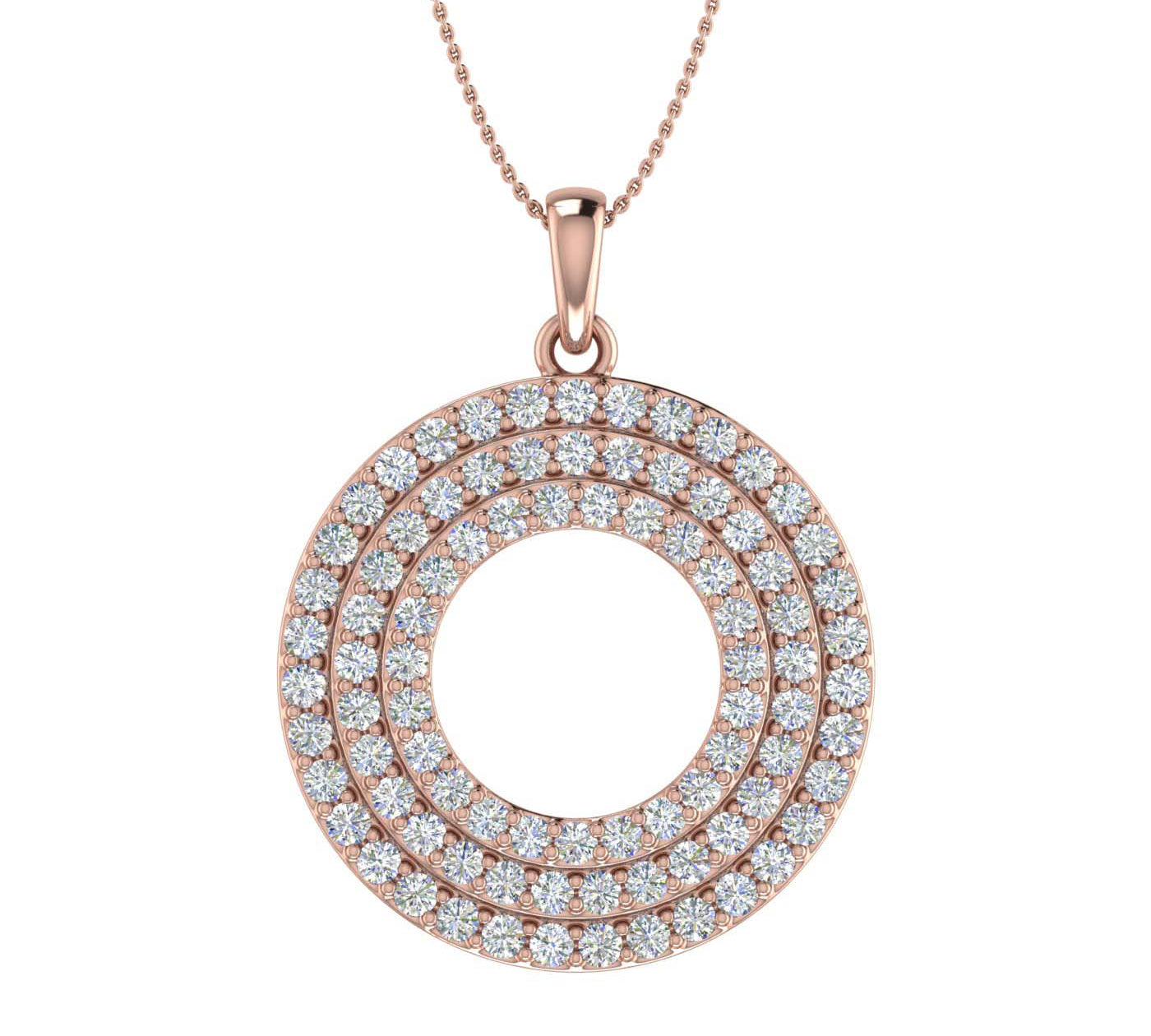 1/10 Carat Diamond Circle Pendant Necklace in Gold (Included Silver Chain)