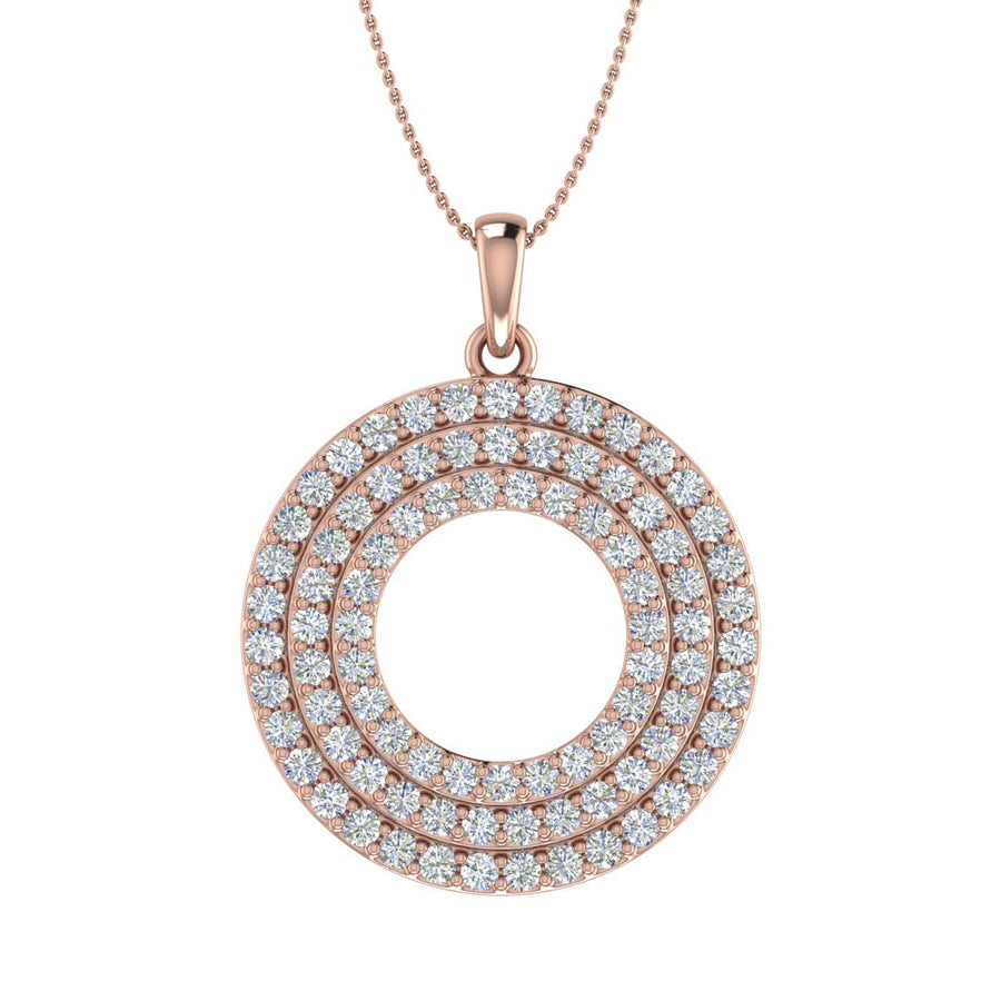 1/10 Carat Diamond Circle Pendant Necklace in Gold (Included Silver Chain)