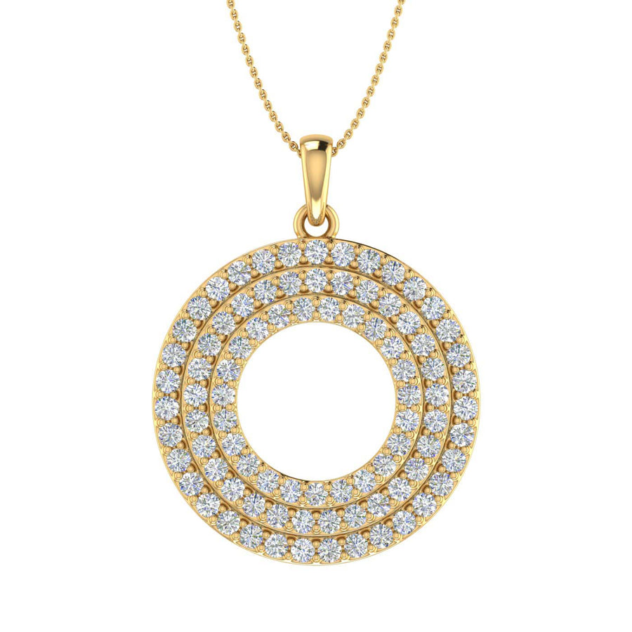 1/10 Carat Diamond Circle Pendant Necklace in Gold (Included Silver Chain)