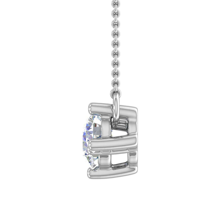 1 Carat Diamond 3-Stones Pendant Necklace in Gold