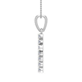 1/4 Carat Diamond Cross Pendant Necklace in Gold (Silver Cable Chain)