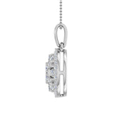 1/2 Carat Diamond Cluster Pendant Necklace in Gold (Silver Cable Chain)