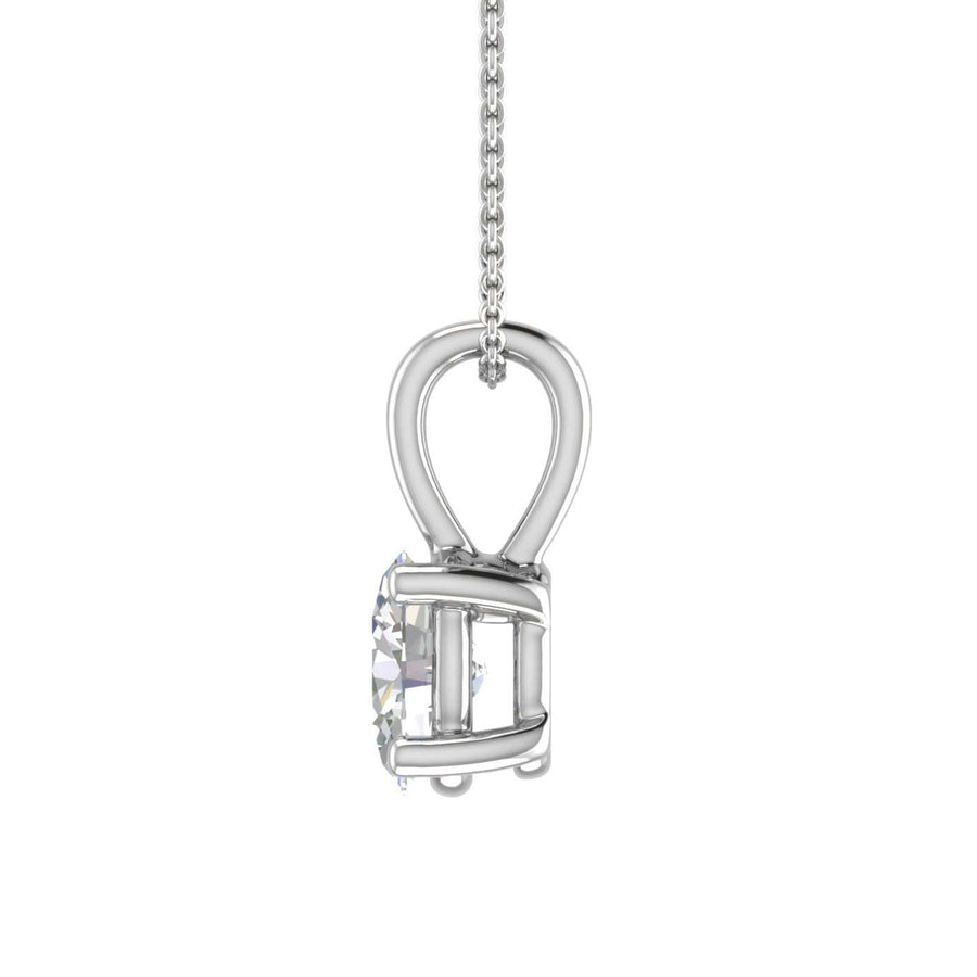 1/3 Carat Oval Cut Diamond Solitaire Pendant Necklace in Gold (Included Silver Chain)