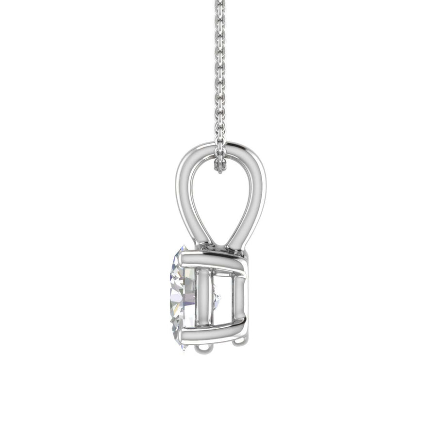 0.38 Carat Oval Cut Diamond Solitaire Pendant Necklace in Gold (Included Silver Chain)