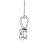 0.34 Carat Round and Oval Cut Diamond Solitaire Pendant Necklace in Gold (Included Silver Chain)
