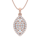 1/2 Carat Diamond Pendant Necklace in Gold (Silver Cable Chain)