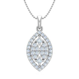 1/2 Carat Diamond Pendant Necklace in Gold (Silver Cable Chain)