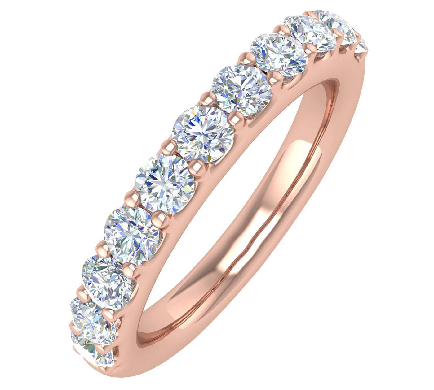 1 Carat Diamond Wedding Band Ring in Gold - IGI Certified