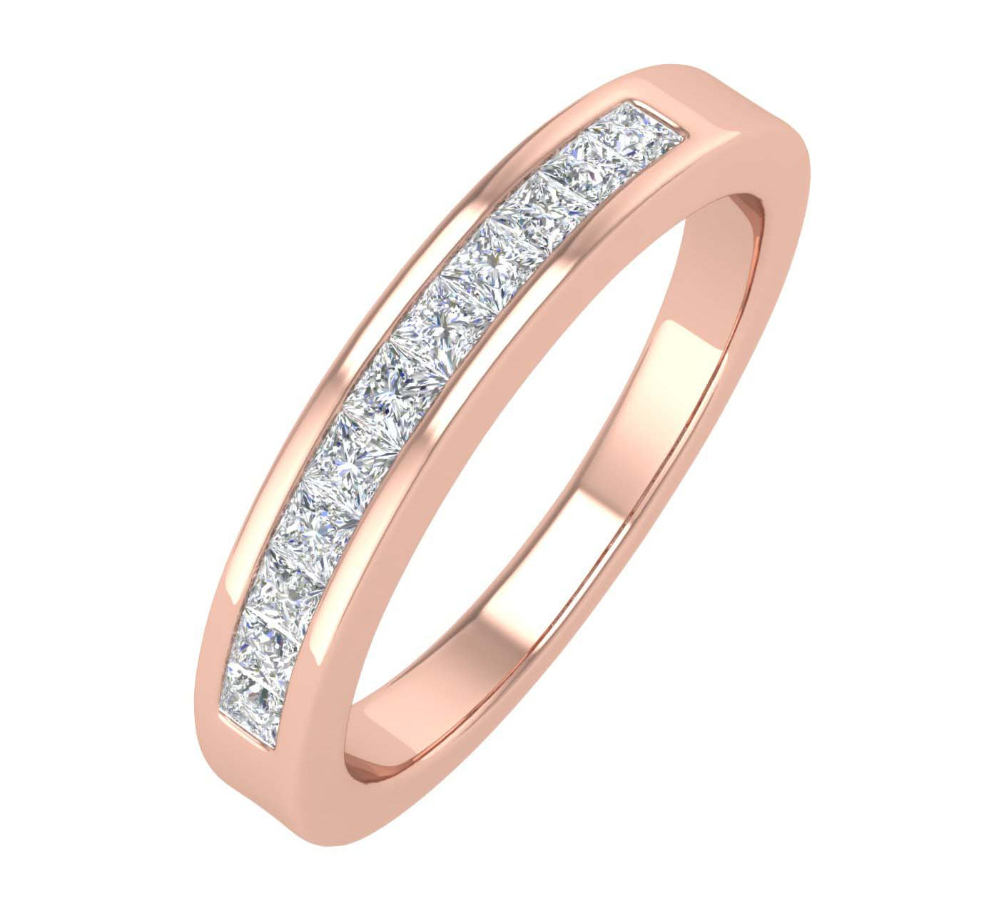 0.27 Carat Channel Set Diamond Wedding Band Ring in Gold - IGI Certified