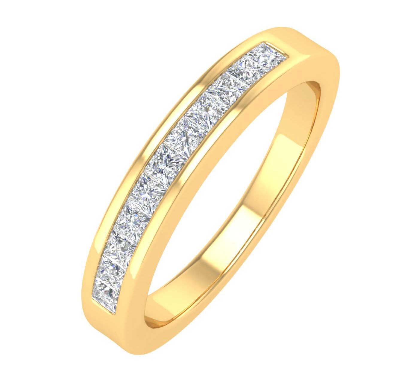 0.27 Carat Channel Set Diamond Wedding Band Ring in Gold - IGI Certified