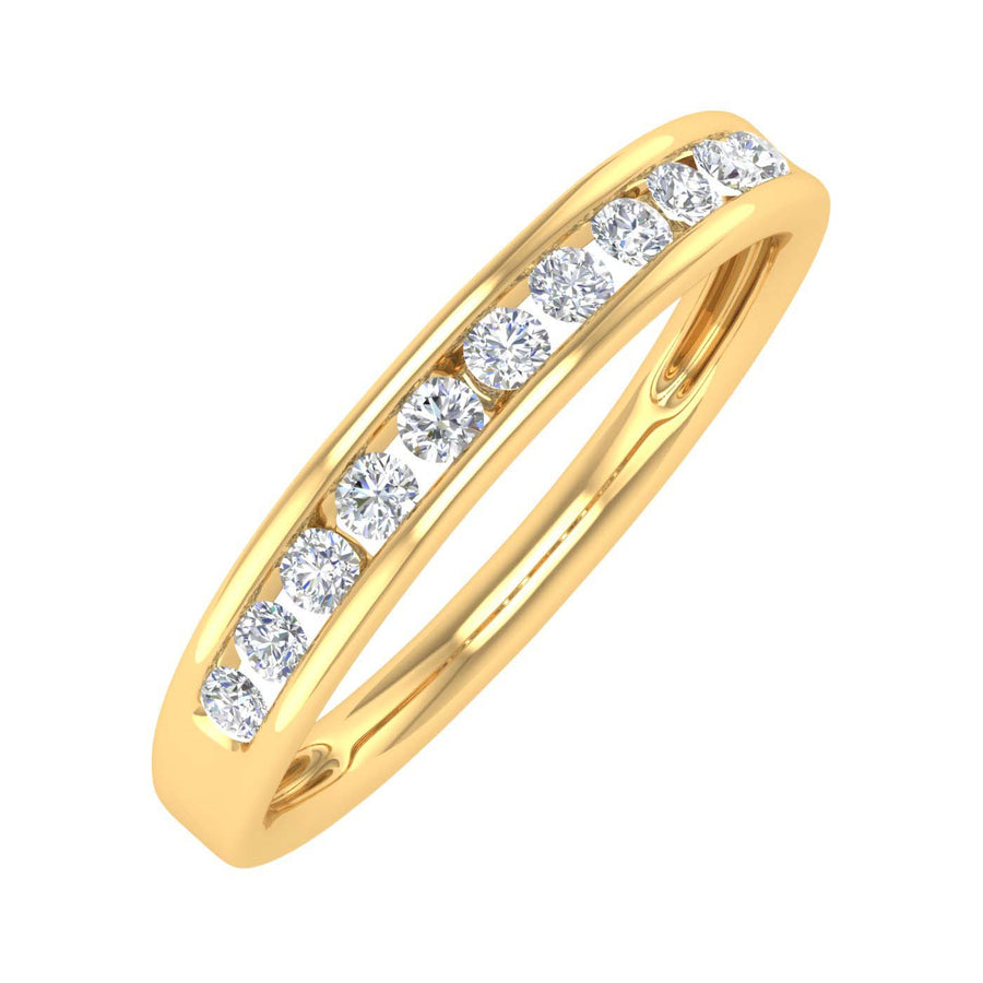 0.23 Carat Channel Set Diamond Wedding Band Ring in Gold