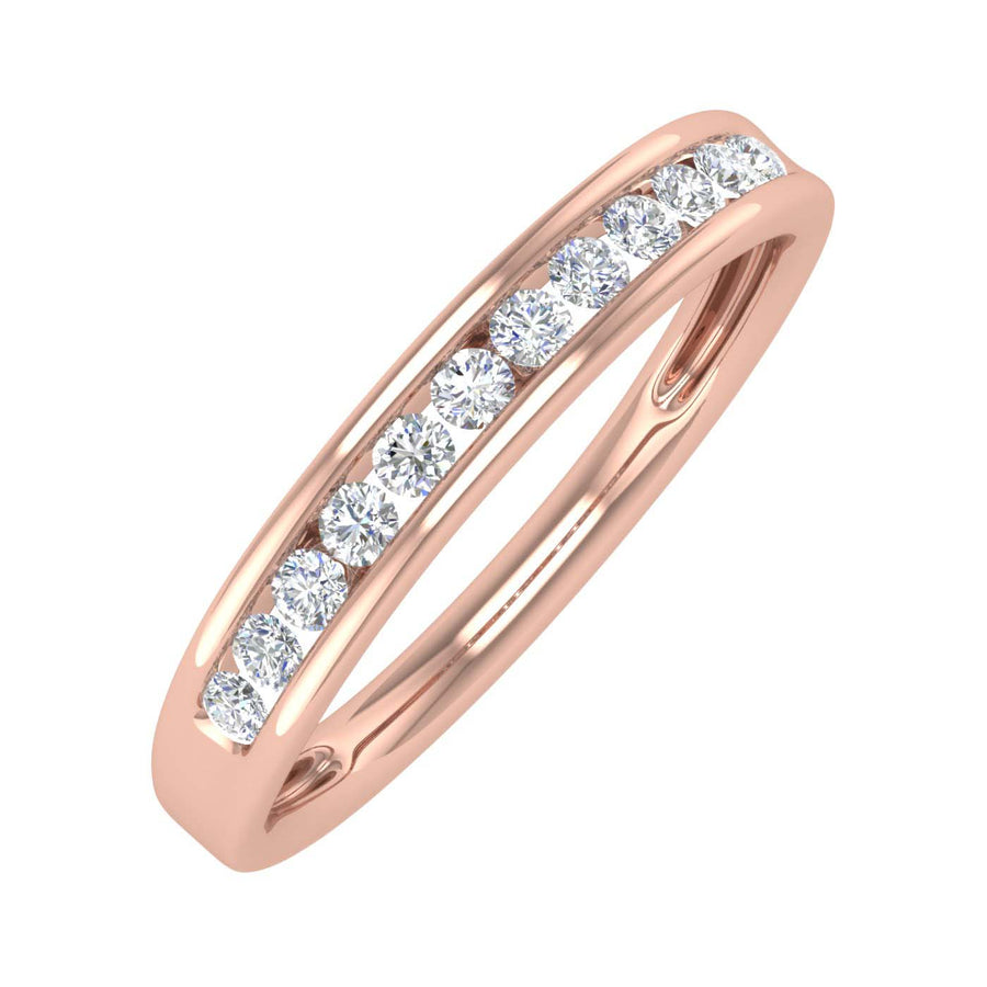 1/4 Carat Channel Set Diamond Wedding Band Ring in Gold - IGI Certified