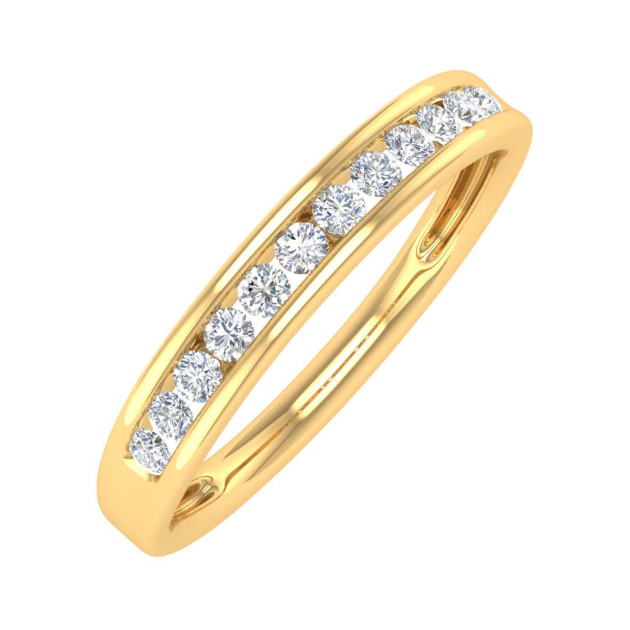 1/4 Carat Channel Set Diamond Wedding Band Ring in Gold - IGI Certified