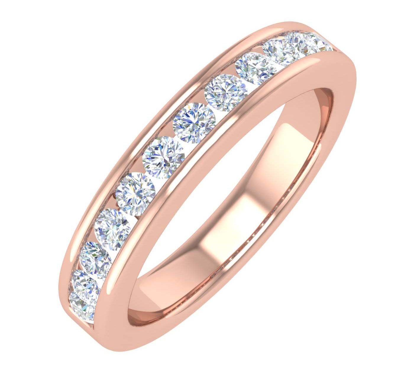 1/5 Carat Prong Set Diamond Twisted Wedding Band Ring in Rose Gold-Thumbnail