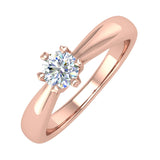 Gold 6-Prong Set Diamond Solitaire Engagement Ring Band (0.27 Carat)