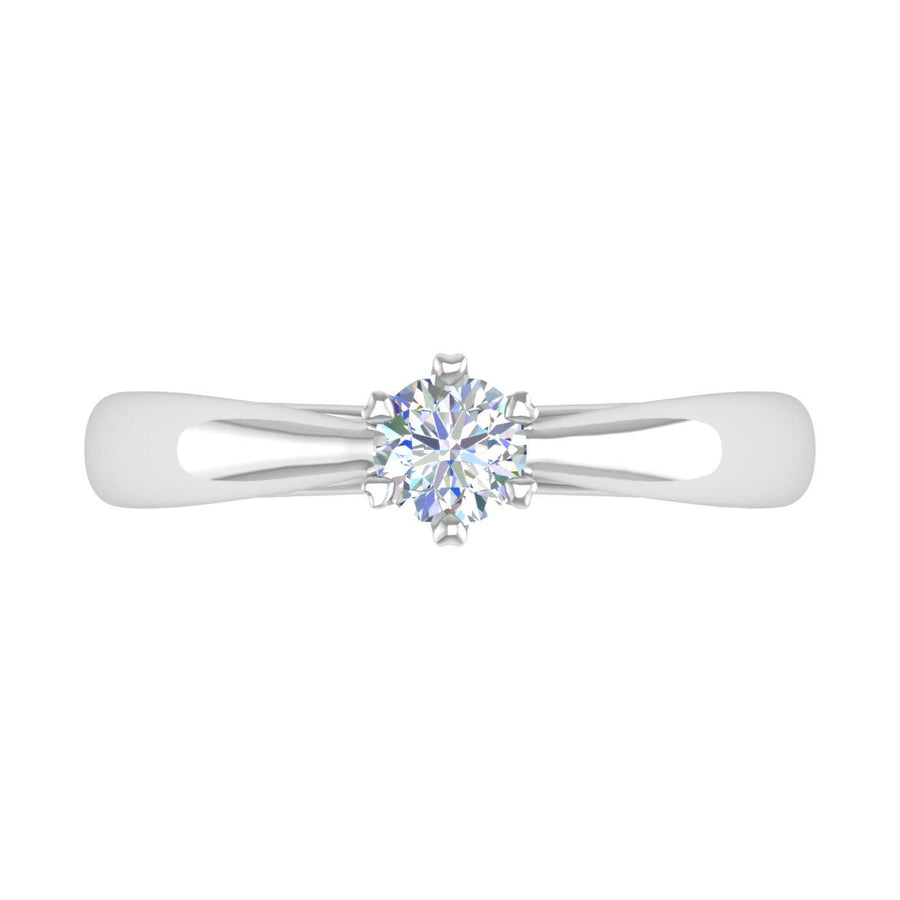 Gold 6-Prong Set Diamond Solitaire Engagement Ring Band (0.27 Carat)