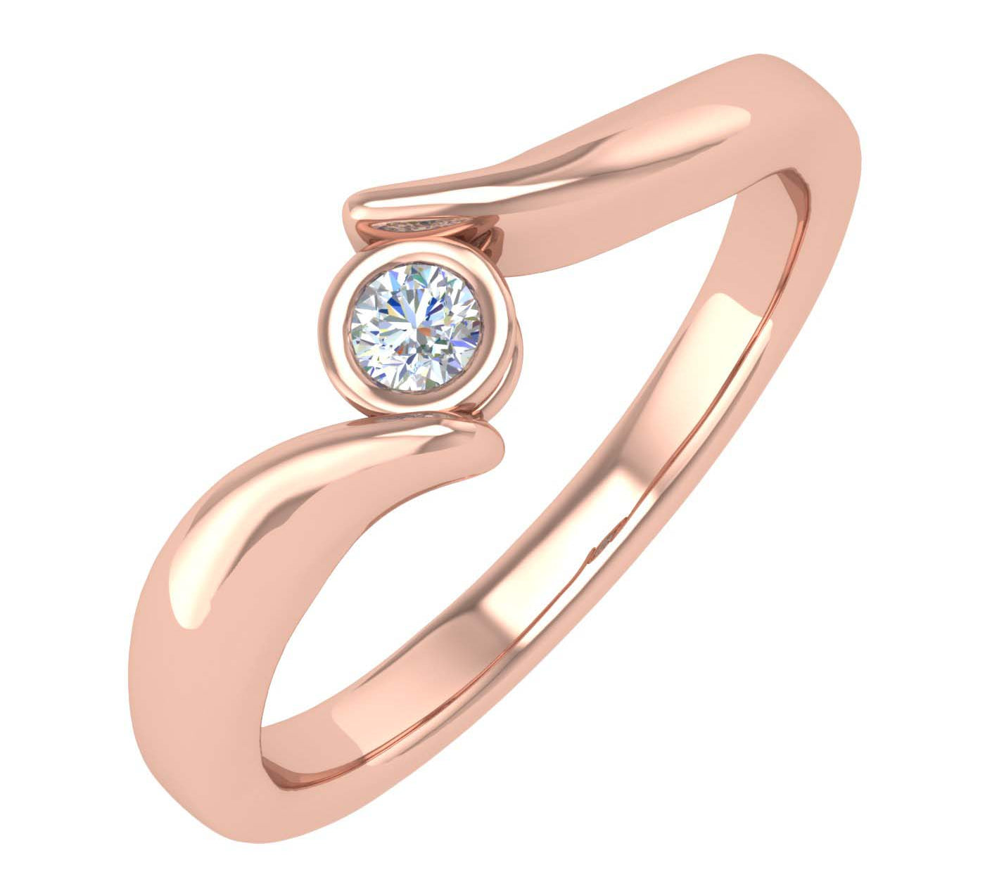 1/5 Carat Channel Set Solitaire Diamond Engagement Ring Band in Gold - IGI Certified