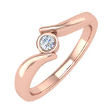 1/5 Carat Channel Set Solitaire Diamond Engagement Ring Band in Gold - IGI Certified