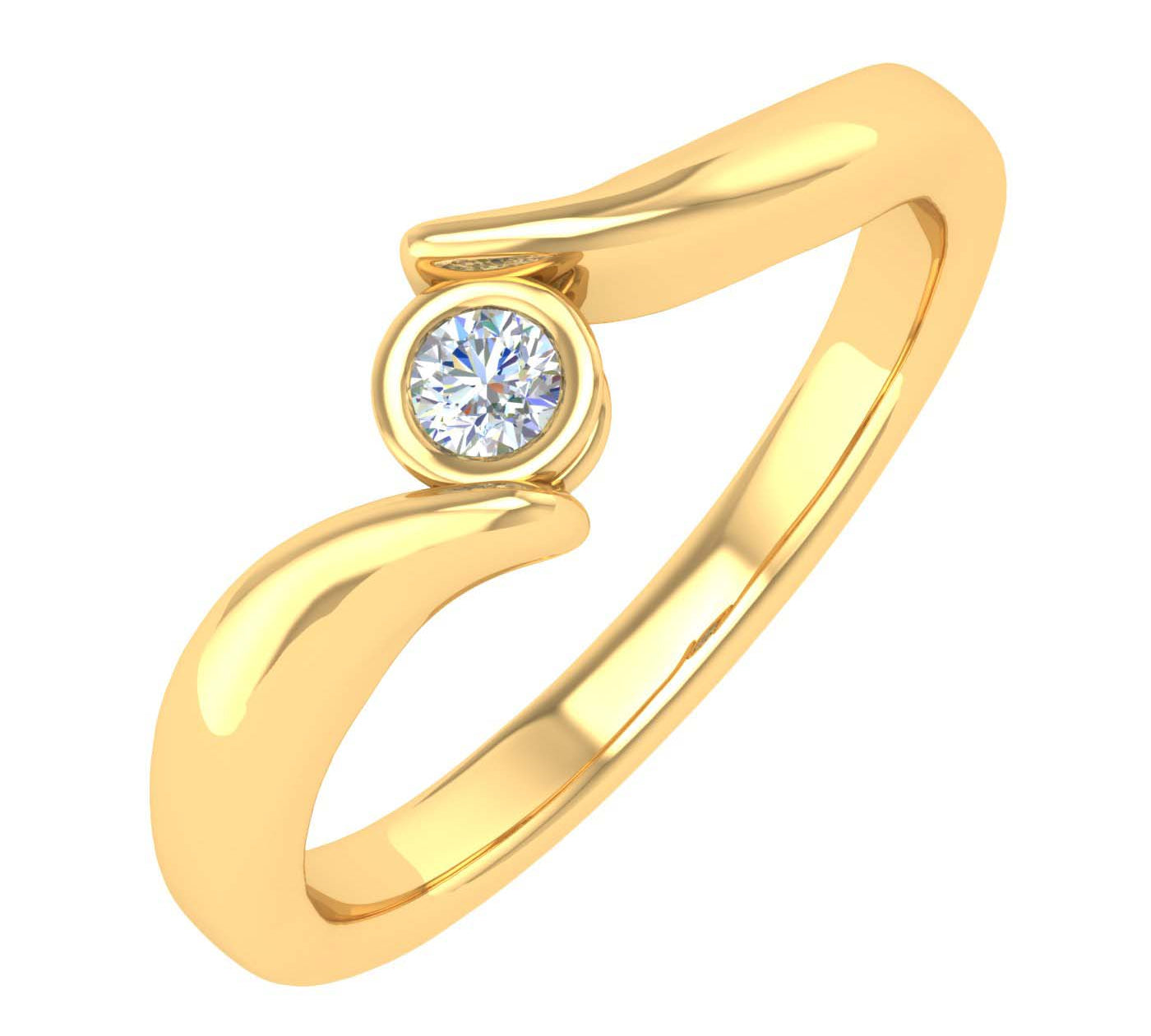 1/5 Carat Channel Set Solitaire Diamond Engagement Ring Band in Gold - IGI Certified