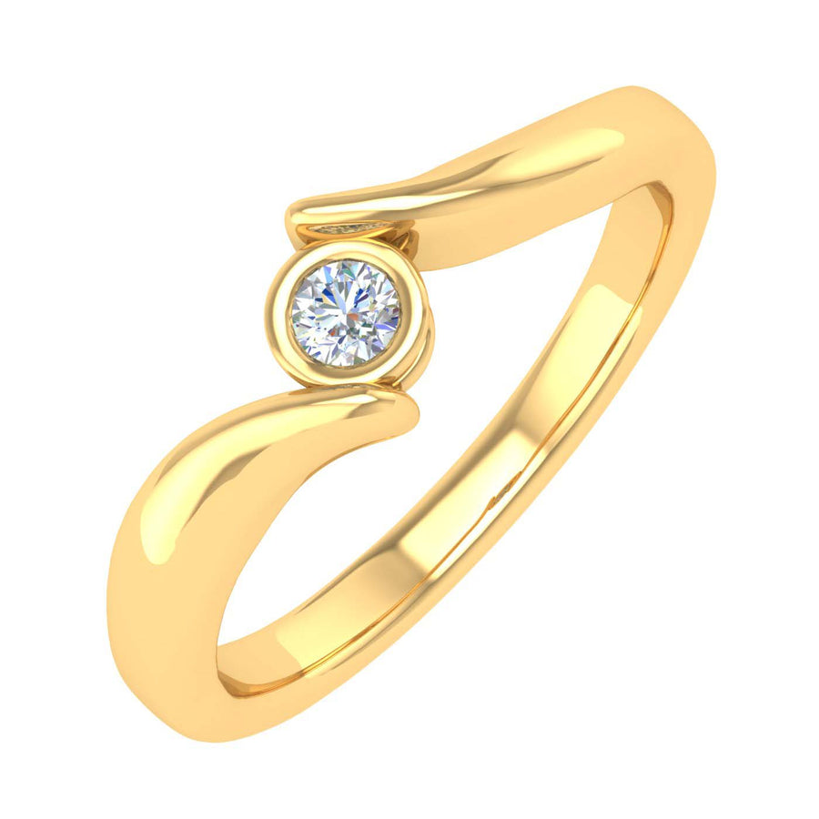 1/5 Carat Channel Set Solitaire Diamond Engagement Ring Band in Gold - IGI Certified