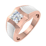 1/2 Carat 4-Prong Set Diamond Solitaire Men's Wedding Band Ring in Gold