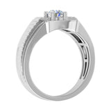 1/2 Carat 4-Prong Set Diamond Solitaire Men's Wedding Band Ring in Gold - IGI Certified