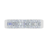 1/2 Carat Baguette and Round Shape Diamond Wedding Band Ring in Gold