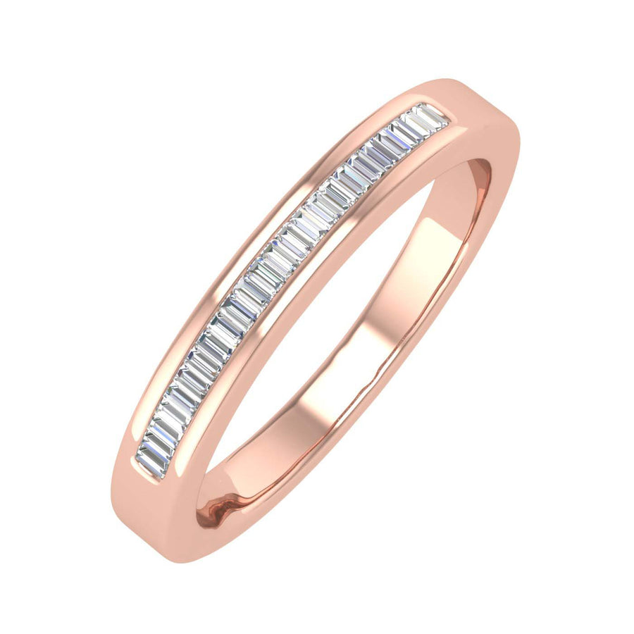 Channel Set Baguette Shape Diamond Wedding Band Ring in Gold (0.16 cttw)