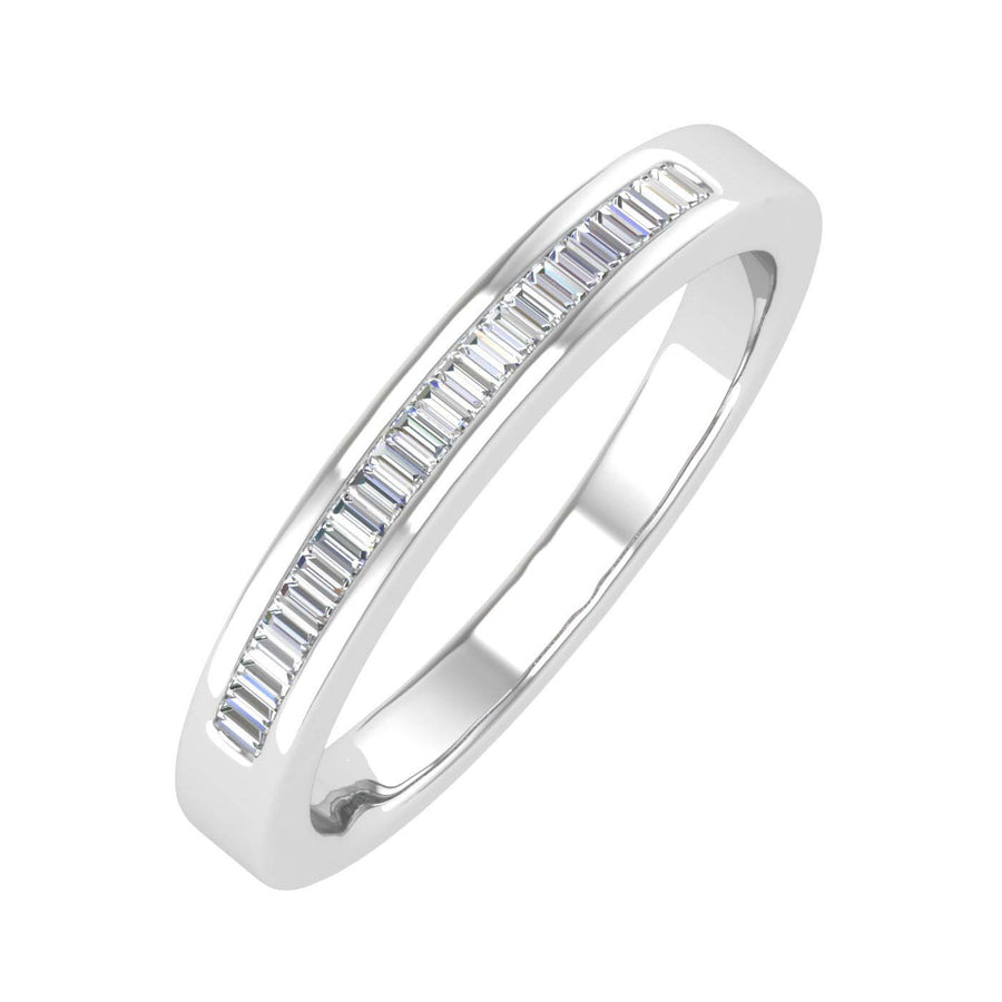 Channel Set Baguette Shape Diamond Wedding Band Ring in Gold (0.16 cttw) - IGI Certified