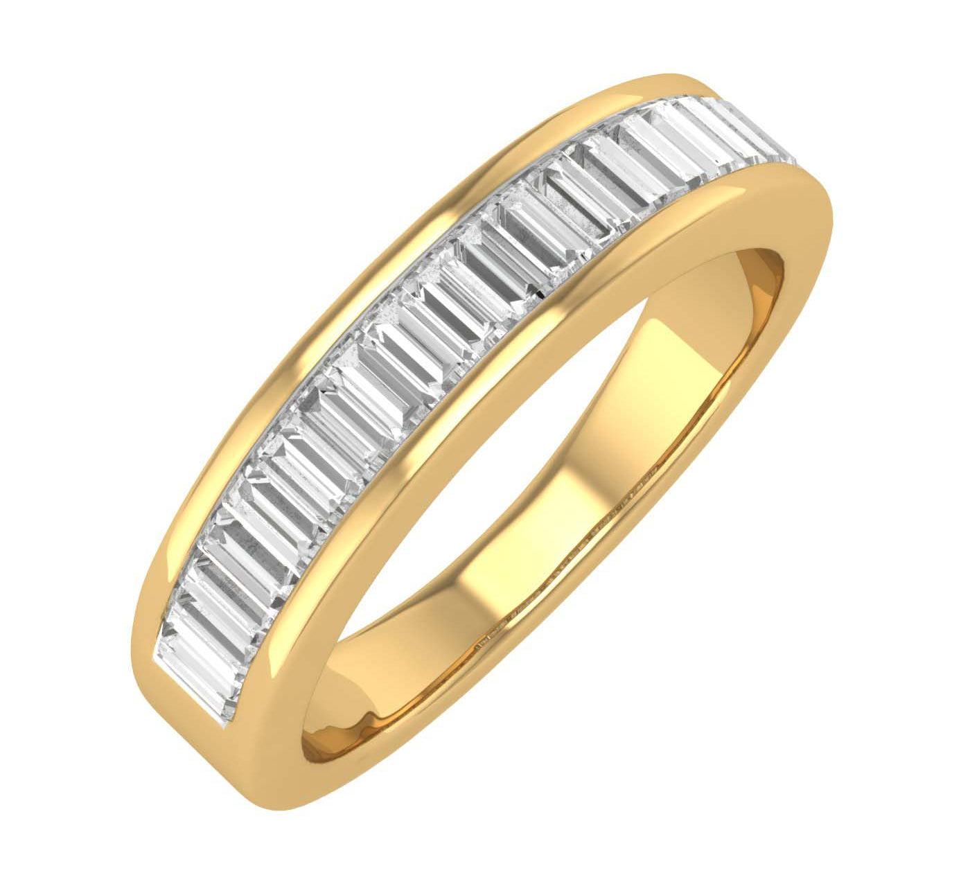 1/2 Carat Channel Set Baguette Shape Diamond Wedding Band Ring in Gold - IGI Certified