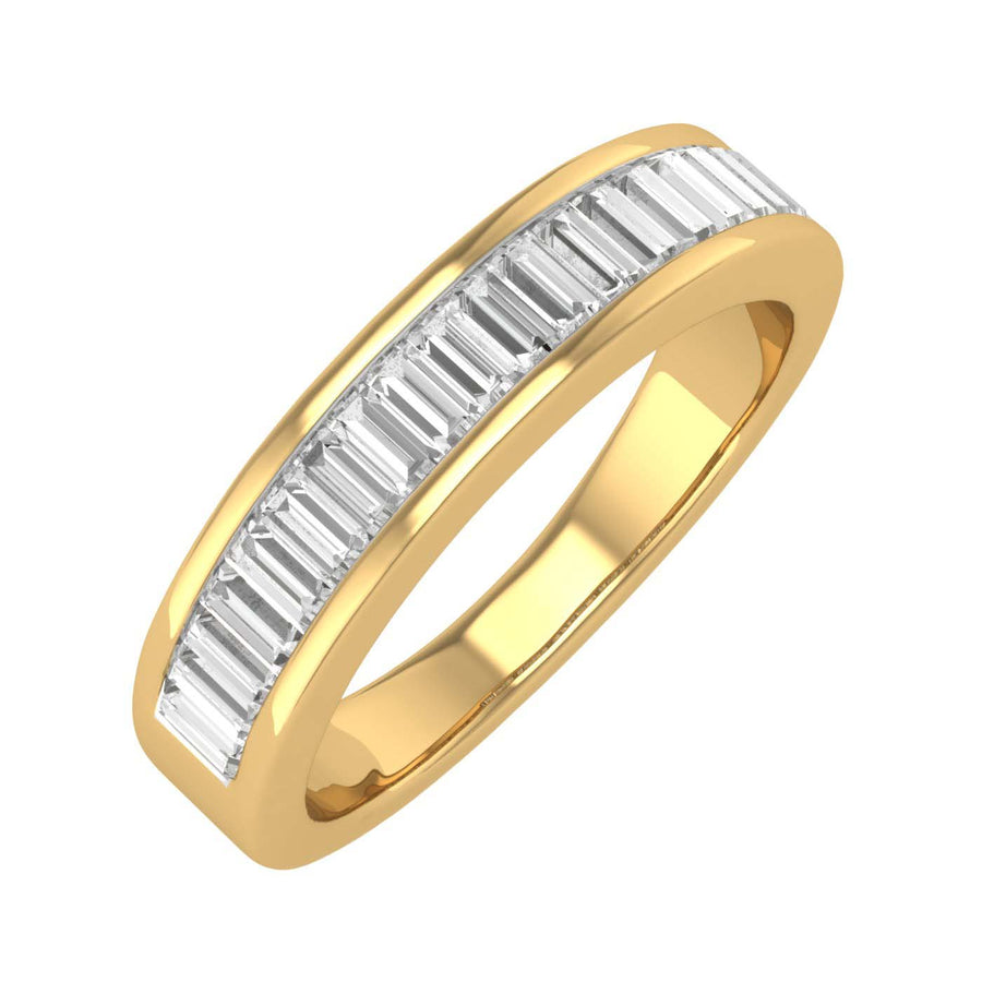 0.55 Carat Channel Set Baguette Shape Diamond Wedding Band Ring in Gold