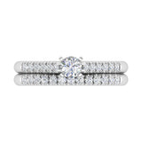 1/2 Carat Round Diamond Bridal Ring Set in Gold - IGI Certified