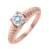 1/2 Carat 4-Prong Set Diamond Solitaire Engagement Ring in Gold - IGI Certified