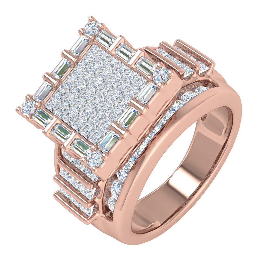 3 Carat Diamond Engagement Ring Band in Gold