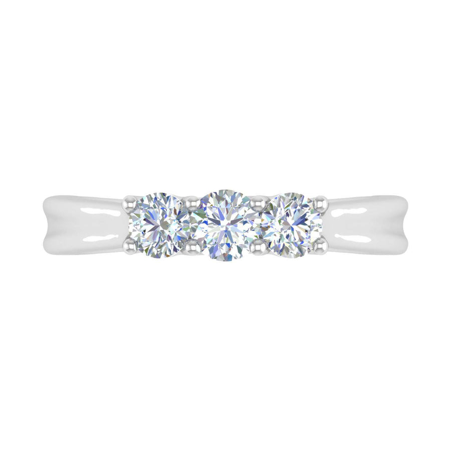 Gold 3-Stone Diamond Engagement Ring Band (0.76 Carat) - IGI Certified