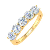 1 Carat (ctw) 5-Stone Diamond Wedding Band Ring in Gold - IGI Certified