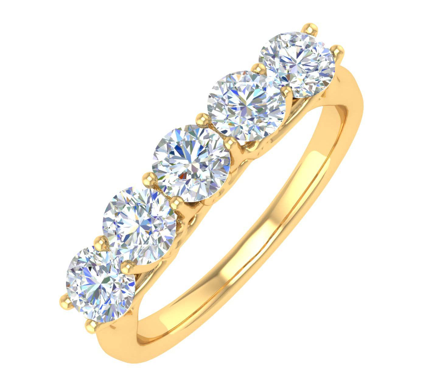 1 Carat (ctw) 5-Stone Diamond Wedding Band Ring in Gold