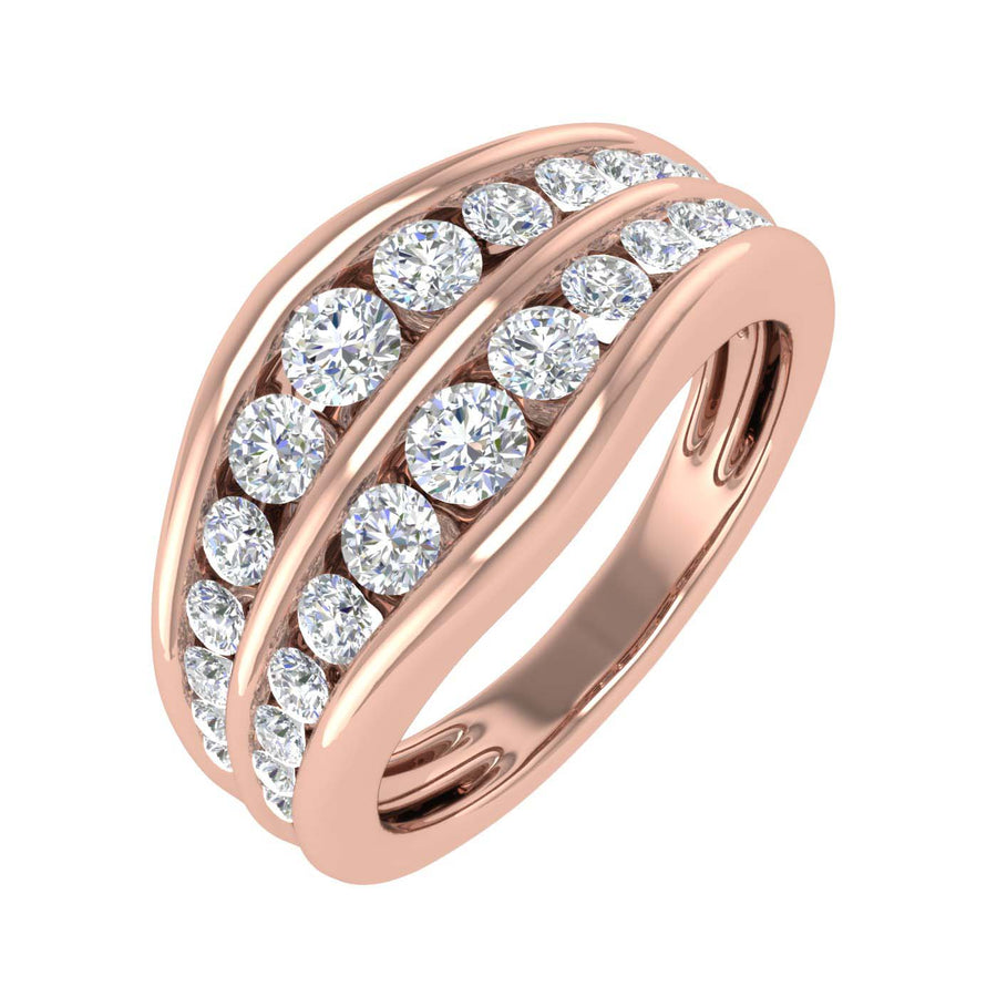 Channel Set Diamond Wedding Band Ring in Gold (1 Carat) - IGI Certified